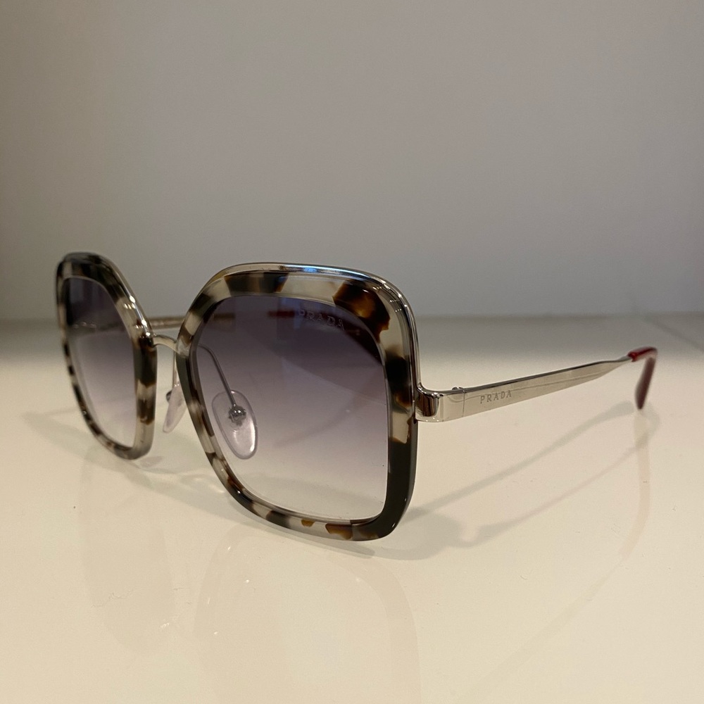 Prada Square Gray Tortoise Sunglasses